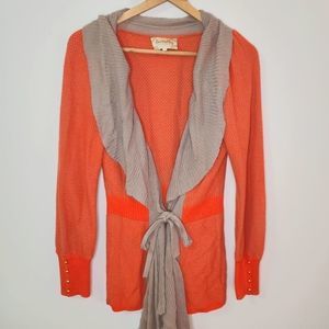 Anthro LiaMolly New Orleans Draped Orange Cardigan